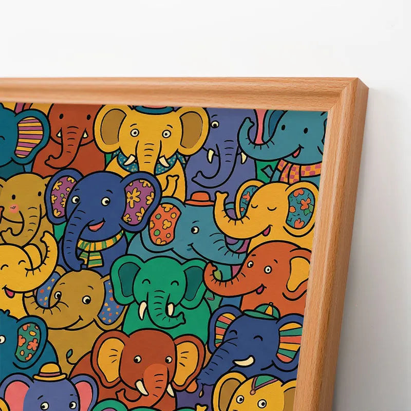 Elephant Party - Wooden Coloring Puzzle