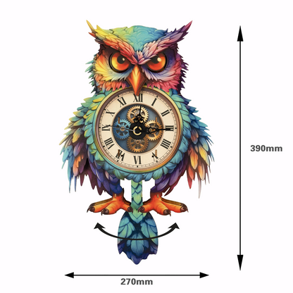 Rainbow Owl 3D Wooden Clock Puzzle